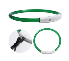 EcoToys Нашийник для собак LED світиться зелений 70 см 6657