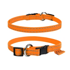 DOGextreme Нашийник для собак DOG Extreme регульований нейлоновий одинарний помаранчевий розмір XS1 ширина 14 мм довжина 23-35 см 01574
