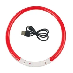 Xtep Нашийник світиться LED для собак і кішок Червоний + USB