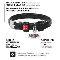 Нашийник для собак шкіряний WAUDOG Glamour «Полотно стрази» XXS 9 мм Блакитний