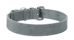 Нашийник шкіра 21-29 см 12 мм Waudog Classic Collar сірий для собак