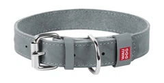 Нашийник шкіра 46-60 см 35 мм Waudog Classic Collar сірий для собак