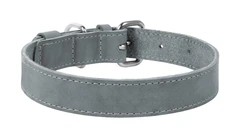 Нашийник шкіра 46-60 см 35 мм Waudog Classic Collar сірий для собак