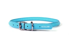 Нашийник шкіряний круглий Collar Гламур 45-53 см 13 мм блакитний