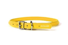 Нашийник шкіряний круглий Collar Гламур 53-63 см 13 мм жовтий