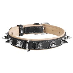 Нашийник шкіра 46-60 см 35 мм з шипами Soft Collar для собак чорний