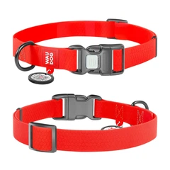 Нашийник для собак водостійкий Waudog Waterproof з QR паспортом/пластикова пряжка-фастекс 20 мм х 28-40 см Червоний (27453 Col)