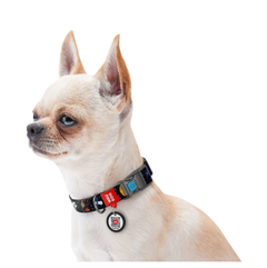 Нашийник для собак нейлоновий Collar WAUDOG Nylon з QR паспортом пластиковий фастекс Ш 20 мм Д 28-40 см малюнок NASA