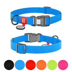 Нашийник для собак водостійкий WAUDOG Waterproof c QR паспортом, пластикова пряжка-фастекс, Ш 25 мм, Дов 34-49 см, блакитний 27722