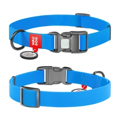 Нашийник для собак водостійкий WAUDOG Waterproof c QR паспортом, пластикова пряжка-фастекс, Ш 25 мм, Дов 34-49 см, блакитний 27722