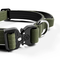Тактичний нашийник для цуценят та міні собак BullyBillows Combat Collar Handle 2.5 cm XS-M: 25 мм, ОШ 34-46 см Зелений