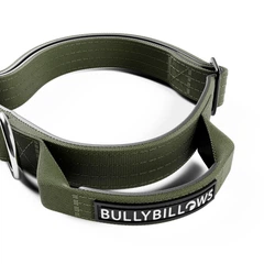 Тактичний нашийник для цуценят та міні собак BullyBillows Combat Collar Handle 2.5 cm XS-M: 25 мм, ОШ 34-46 см Зелений