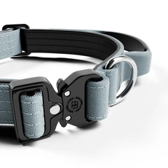 Тактичний нашийник для цуценят та міні собак BullyBillows Combat Collar Handle 2.5 cm XS-M: 25 мм, ОШ 34-46 см Сірий