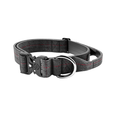 Бойовий нашийник для собак з чутливою шкірою BullyBillows Tweed Combat Collar Handle 4 cm L: 40 мм, ОШ 48-66 см Сірий