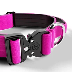 Тактичний нашийник з ручкою для собак BullyBillows Combat Collar Handle 4 cm M: 40 мм, ОШ 43-58 см Малиновий
