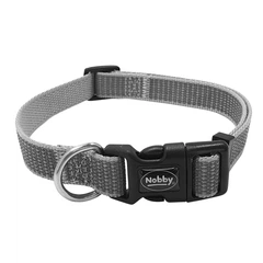 Нашийник для собак світловідбиваючий Full Reflect Collar Nobby M-L: 20 мм, ОШ 35-55 см Сірий
