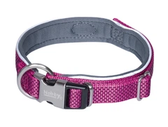 Нашийник для собак світловідбиваючий з посиленим фастексом Classic Preno Royal Collar Nobby S-M: 20-25 мм, ОШ 38-47 см Малиновий