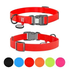 Нашийник для собак водостійкий WAUDOG Waterproof з QR-паспортом, пластикова пряжка-фастекс, Ш 20 мм, Д 28-40 см, червоний