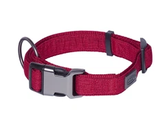 Нейлоновий посилений нашийник з ривковим фастексом для активних собак Linen Deluxe Collar Nobby M-L: 25 мм, ОШ 40-55 см Червоний
