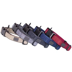 Нейлоновий посилений нашийник з ривковим фастексом для активних собак Linen Deluxe Collar Nobby M-L: 25 мм, ОШ 40-55 см Червоний
