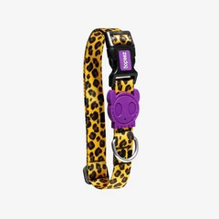Zee.Dog Honey Collar - Нашийник з леопардовим принтом для собак M / 2х36,8-52,8 см (7898582454013)