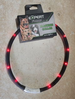 Tatrapet LЕD-нашийник Expert для собак (з підзарядкою USB), світиться, силікон, чорний 1*70 см