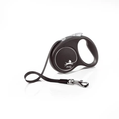 Повідець-рулетка для собак (стрічка) Flexi Black Design S довжина 5 м до 15 кг
