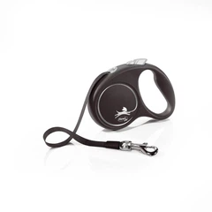 Повідець-рулетка для собак (стрічка) Flexi Black Design S довжина 5 м до 15 кг