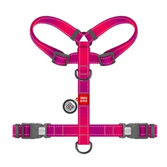 Шлея для собак анатомічна Waudog Nylon Mono з QR-паспортом/світловідбивна L 25 мм х 51-85 см х 60-85 см Рожевий (54587 Col)
