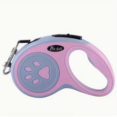 Petify Автоматичний повідець-рулетка для собак і котів Pet Dog Retractable Leash Рожевий нейлон 3 м, однокнопкове гальмо/фіксація, металевий карабін (антикорозійний), для малих і середніх порід, Артикул ТМ15