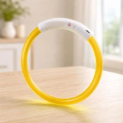 Hit Нашийник для собак що світиться з USB зарядкою, 35 см, водонепроникний, можна вкоротити, Жовтий