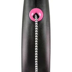 Flexi Black Design M - повідець-рулетка для собак вагою до 20 кг, трос, 5 м рожевий