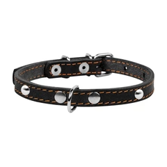 Нашийник Collar одинарний з прикрасами 12 мм х 24-32 см Чорний (00231 Col)