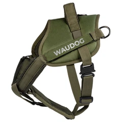Шлея для службових собак Waudog PRO-2 світловідбивна/металевий фастекс XS 35-45 см Хакі (688031 Col)