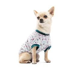 Футболка Pet Fashion Flora для собак бавовна трикотаж біла з квітковим принтом ХХS