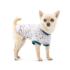 Футболка Pet Fashion Flora для собак бавовна трикотаж біла з квітковим принтом ХХS