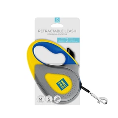 Collar Повідець-рулетка для собак WAUDOG R-leash, малюнок "Colors of freedom", M, до 25 кг, 5 м, світловідбивна стрічка
