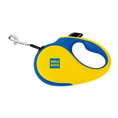 Collar Повідець-рулетка для собак WAUDOG R-leash, малюнок "Colors of freedom", M, до 25 кг, 5 м, світловідбивна стрічка