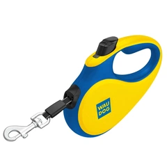 Collar Повідець-рулетка для собак WAUDOG R-leash, малюнок "Colors of freedom", M, до 25 кг, 5 м, світловідбивна стрічка