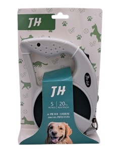 Повідець-рулетка TH Pet Dog для собак до 20 кг, 5м Grey/Dark Green