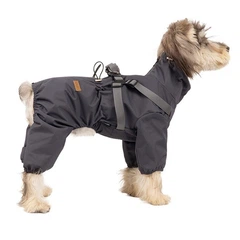 Світловідбивний дощовик-комбінезон для собак Derby R61 Grey Reflective S