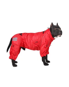 Одяг для собак дощовик “HUNTER D RED”. SKU 004377. Розмір 2XS. Your Stylish Hunter. Комбінезон дощовик для собак середніх та великих порід, від спаніелю та корги до вівчарки та алабаю.