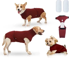 Wan talk Гігієнічні труси/комбінезон для собак WanTalk Full Body Dog Diaper, Wine Red, S