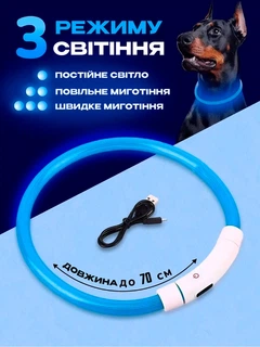 Нашийник для собак регульований водонепроникний BRS Blue