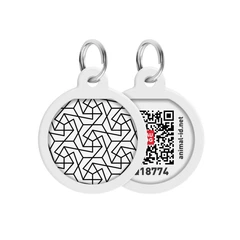 Адресник WAUDOG Smart ID з QR паспортом, преміум, малюнок "Геометрія", діаметр 25 мм (0625-0202)