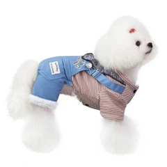 Без бренда Комбінезон для собак джинсовий IdeaPet Granger S Blue