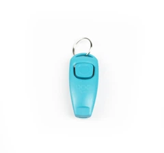 Без бренда Клікер для дресирування собак та котів Dog Walking CLICKER зі свистком - бірюзовий