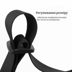 Без бренду М'який намордник-петля для собак зі світловідбивною стрічкою чорний S (16-20 см.)