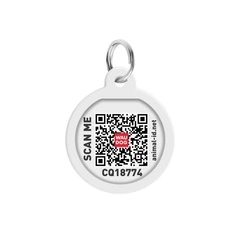 Адресник жетон на нашийник для собак і котів WAUDOG Smart ID з QR-кодом та онлайн-паспортом, металевий круглий d 25 мм (S), дизайн «Всесвіт пончиків» — арт. 0625-0218
