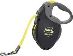 Рулетка для собак Flexi Neon Giant L 8 метрів, до 50 кг (чорна), повідець зі стрічкою
